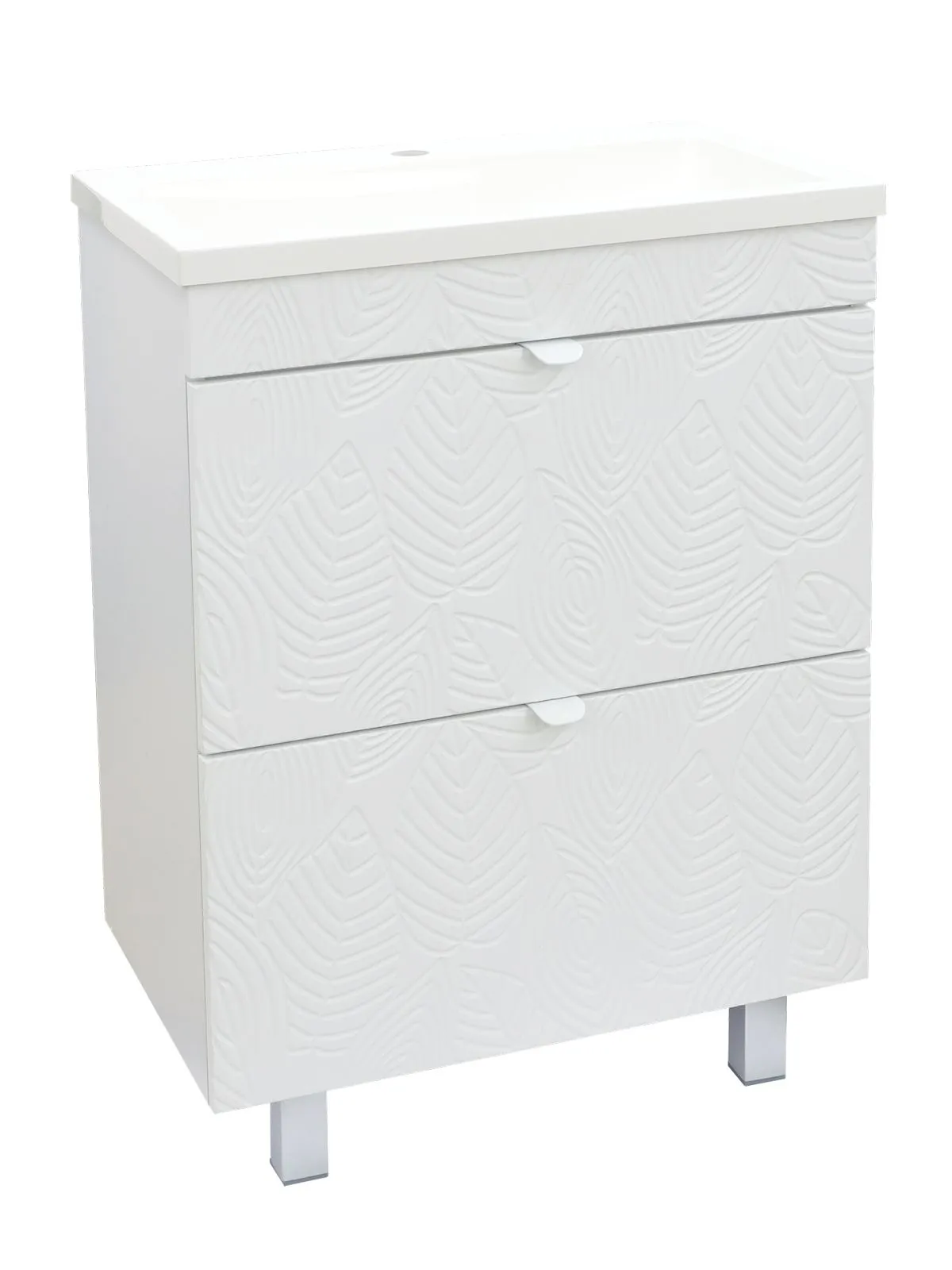 GOFFRE FLORA 60 тумба напольная с умывальником Art 60, белый soft touch с двумя ящиками TOPPUS