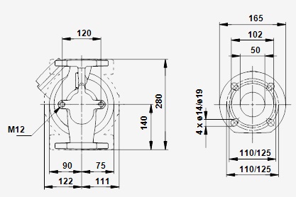 Циркуляционный насос Grundfos UPS 50-30 F 280