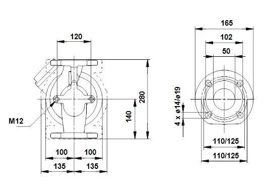 Циркуляционный насос Grundfos UPS 50-120 F 280