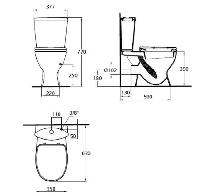 Унитаз-компакт Океан Джуниор г/вып н/под 2 реж в/к Микролифт Ideal Standart W909001