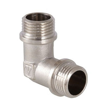 Угольник латунь никель 1/2" нр-нр