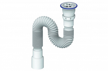 Сифон умыв гофр 1 1/2"х40/50 L=800мм нерж/сетка Unicorn D220