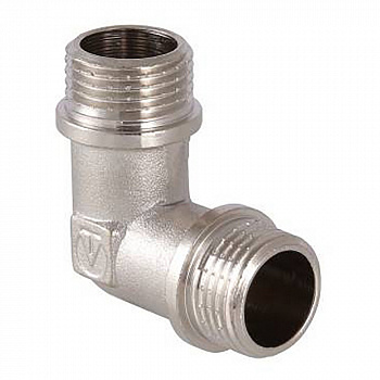 Угольник латунь никель 1/2" вр-вр